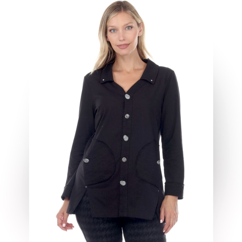 NWOT Neon Buddha Ladies Black Shirt Jacket Sz M